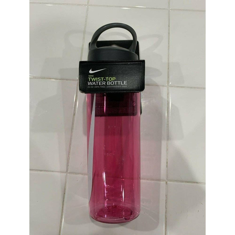 Nike Twist Top Pink Water Bottle 24 OZ BPA Free Dishwasher Safe New With Tags